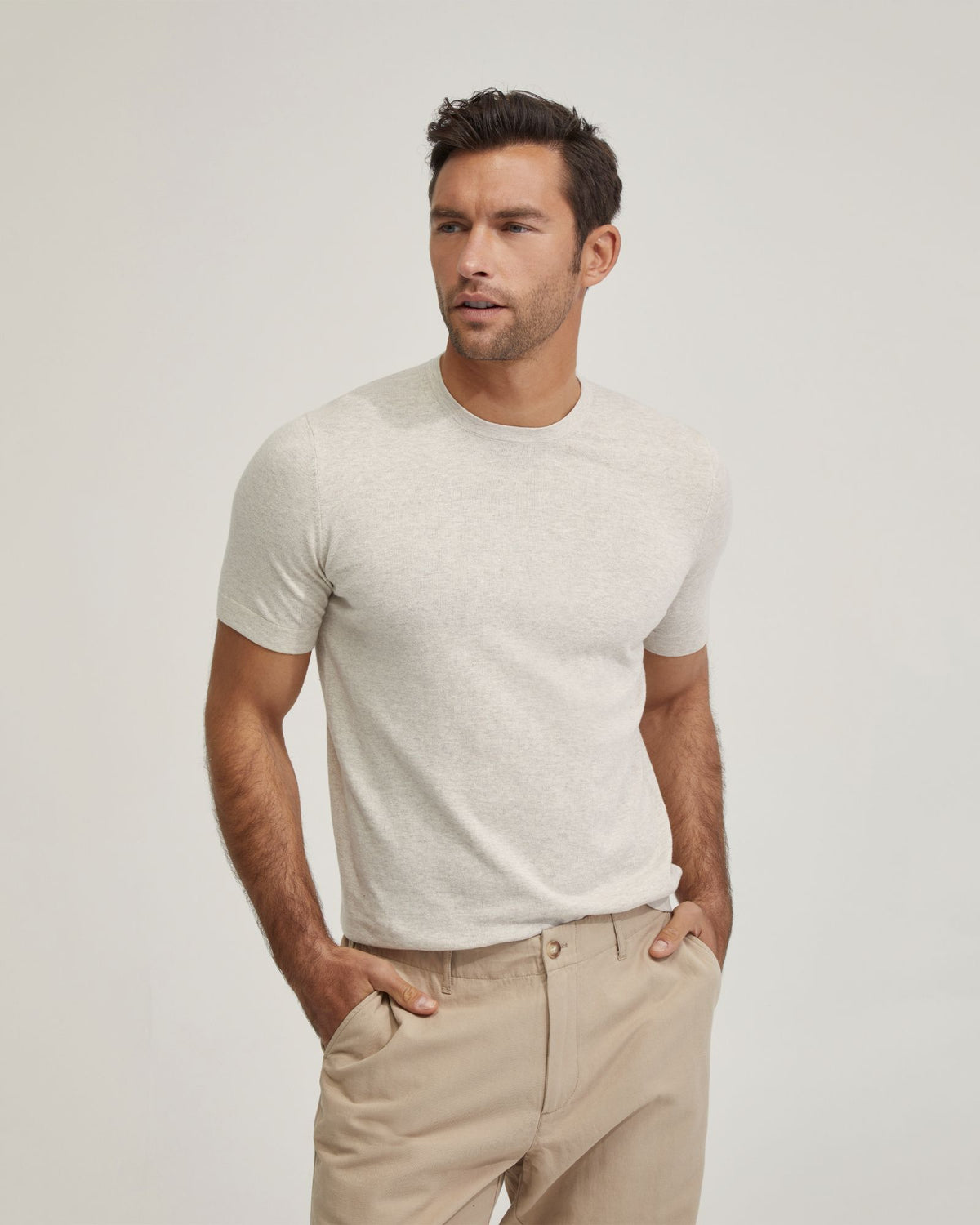 THEODORE CREW NECK KNITTED T-SHIRT MENS KNITWEAR