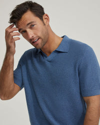 CORBIN COTTON KNITTED POLO MENS KNITWEAR