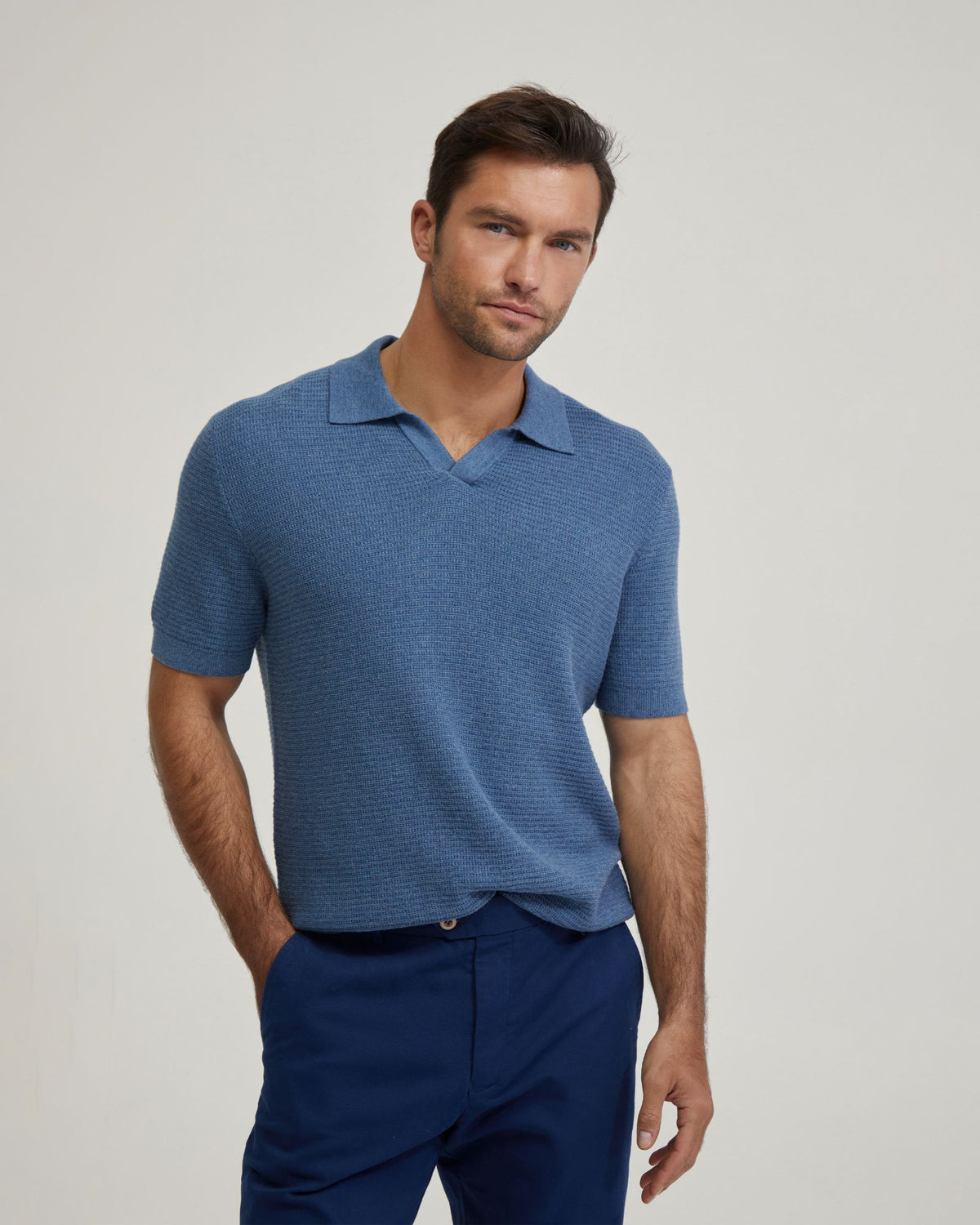 CORBIN COTTON KNITTED POLO MENS KNITWEAR