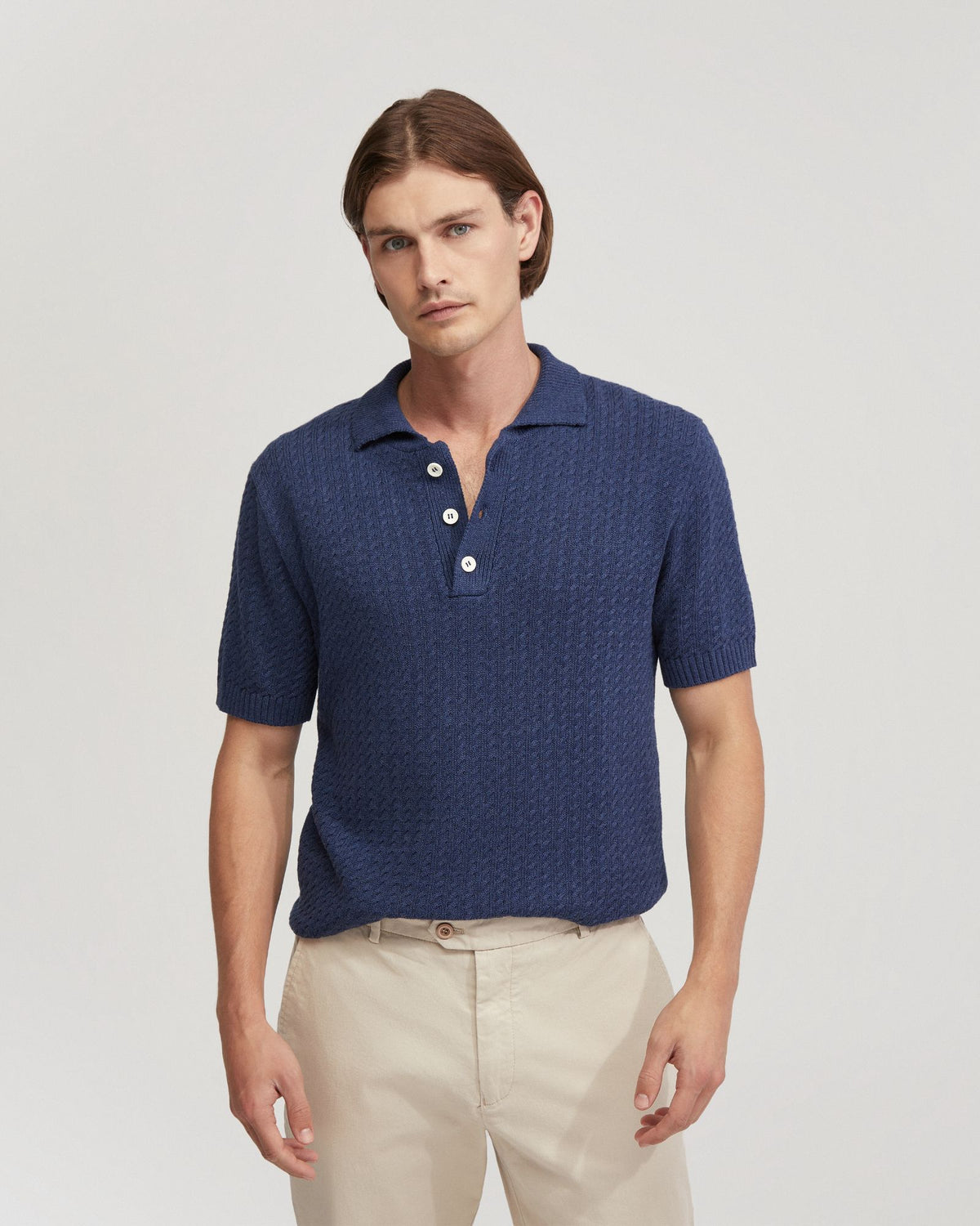 Harrison Cable Knit Polo - Available ~ 1-2 weeks MENS KNITWEAR