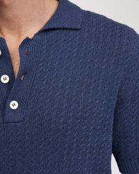 Harrison Cable Knit Polo - Available ~ 1-2 weeks MENS KNITWEAR