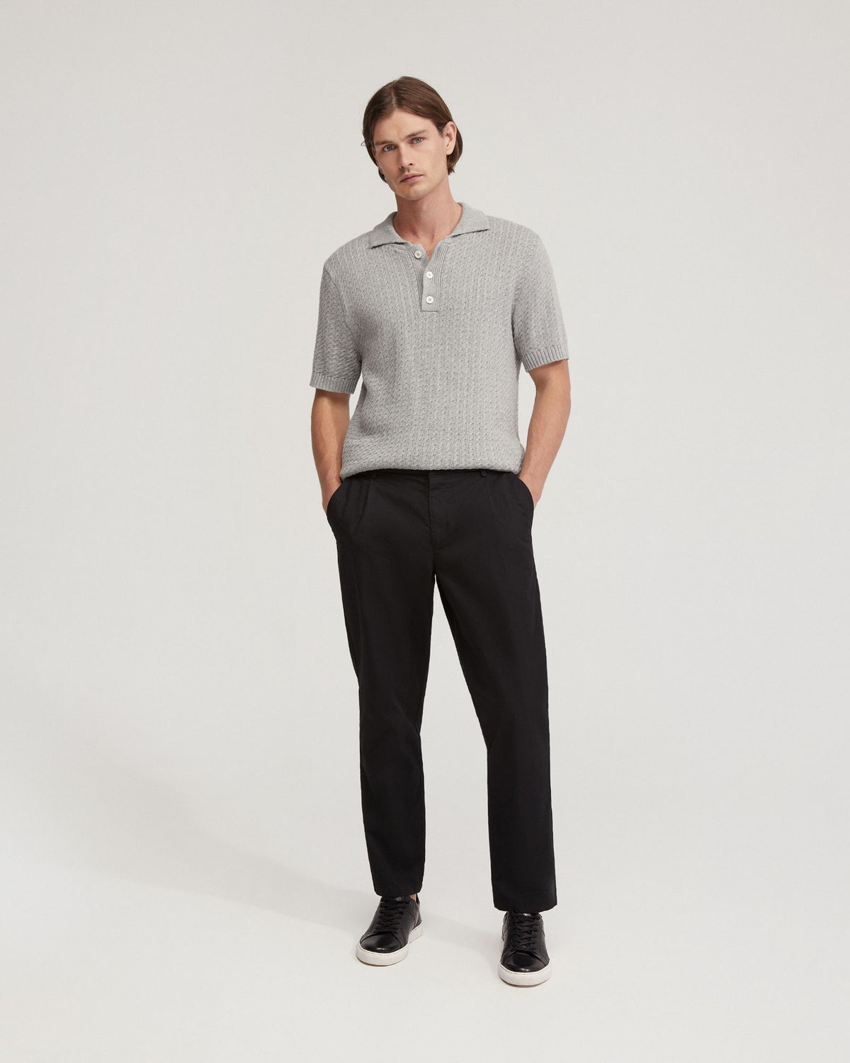 Harrison Cable Knit Polo - Available ~ 1-2 weeks MENS KNITWEAR