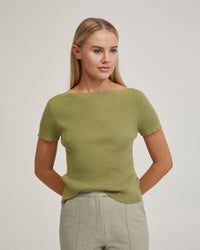 KERI RIBBED BOATNECK KNIT WOMENS KNITWEAR