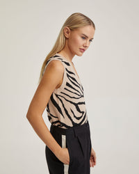 ZEBRA KNITTED VEST WOMENS KNITWEAR