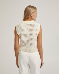 TORY COTTON KNITTED VEST WOMENS KNITWEAR