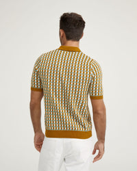 LOUIS JACQUARD KNITTED POLO MENS KNITWEAR