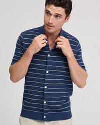 Carlos Stripe Knitted Shirt MENS KNITWEAR