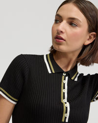 Pascale Rib Polo Top WOMENS KNITWEAR