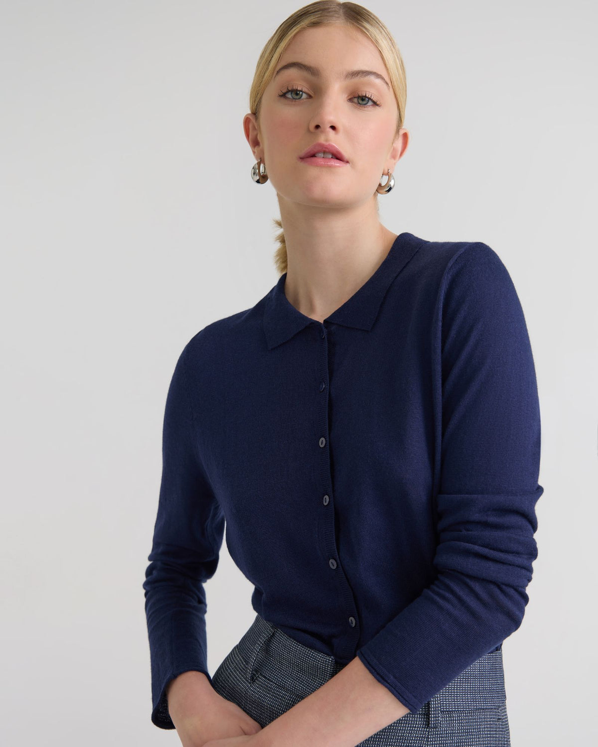 Edwina Silk Blend Polo Collar Knit WOMENS KNITWEAR