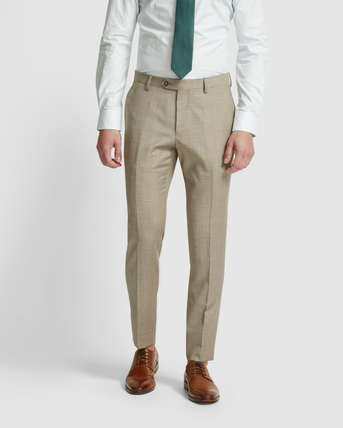 Men's Slim Cropped Pique Suit Trousers | Boohoo UK