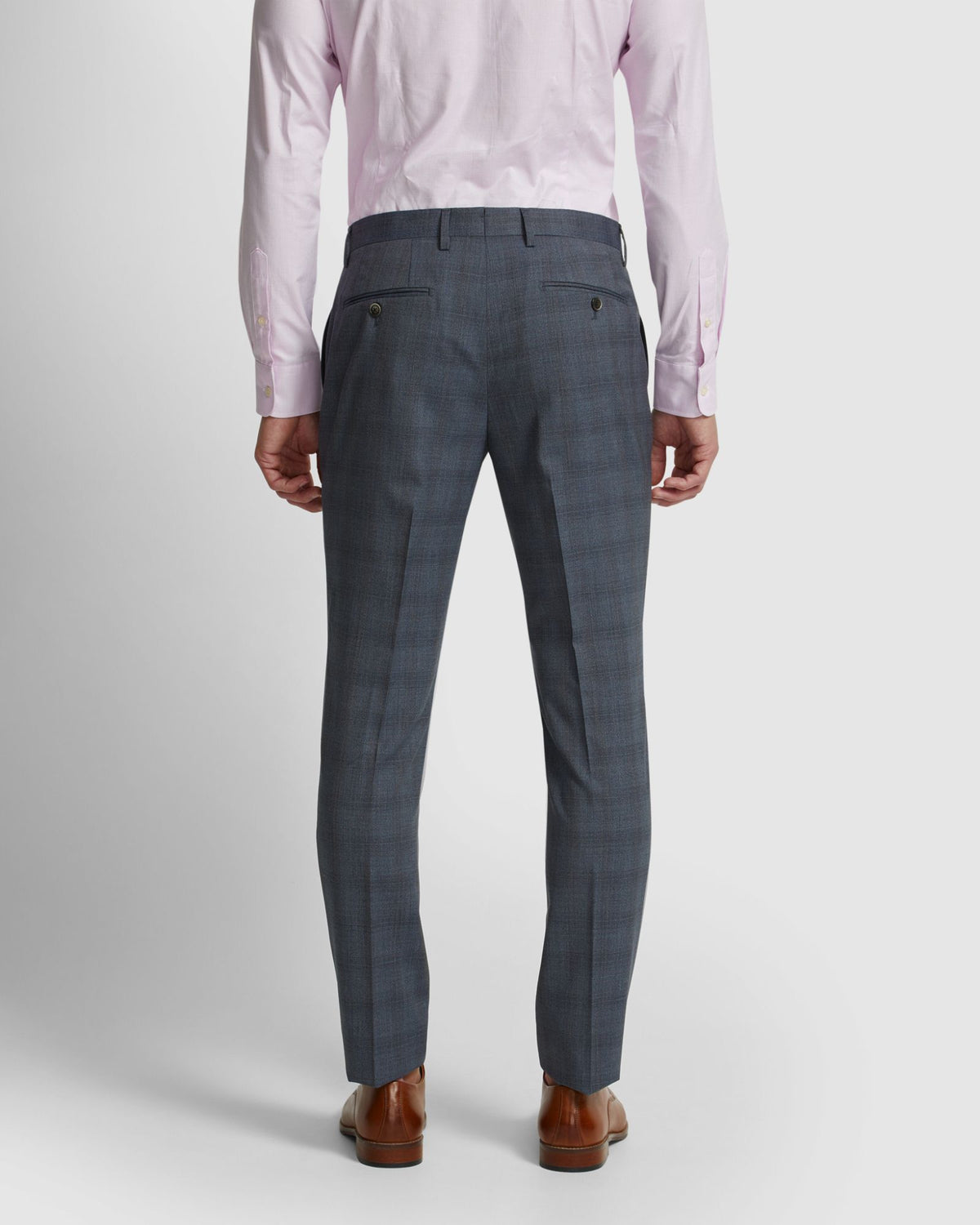 CHECKED SUIT TROUSERS | Blue | SELECTED HOMME®