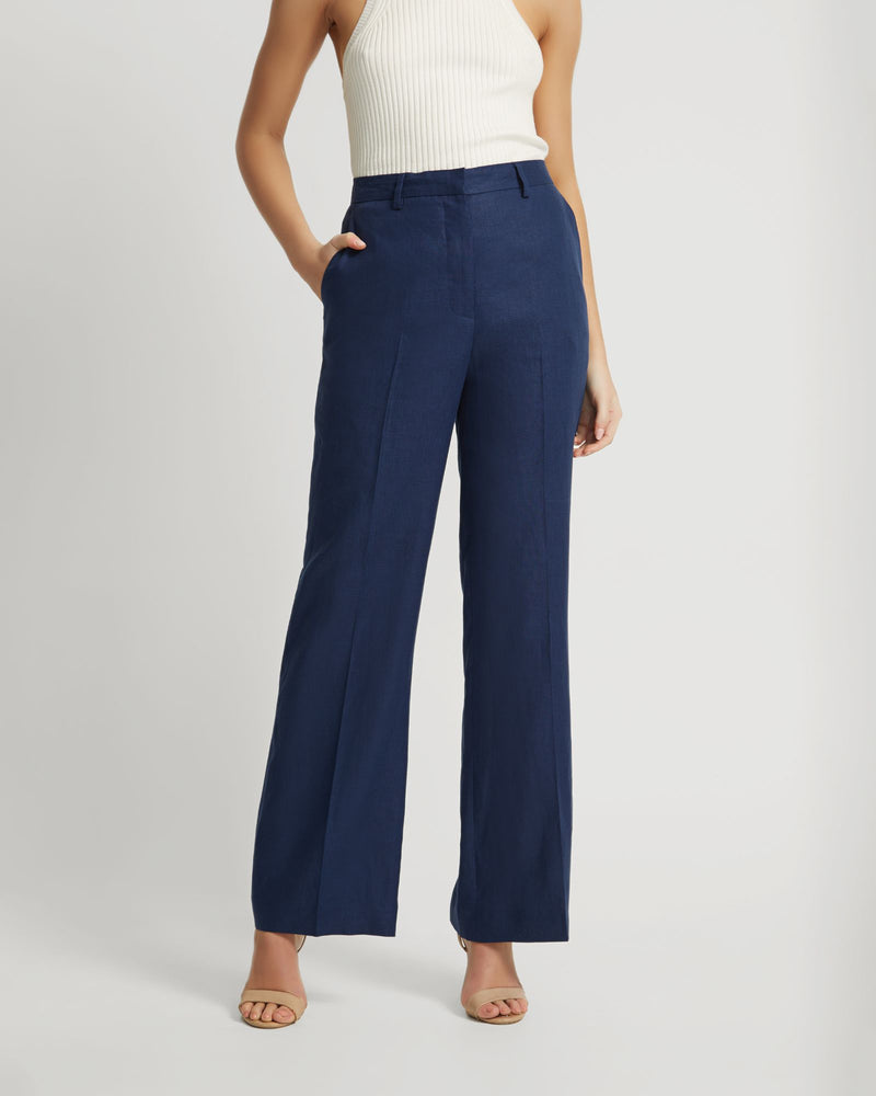 LAUREN LINEN WIDE LEG PANTS WOMENS PANTS