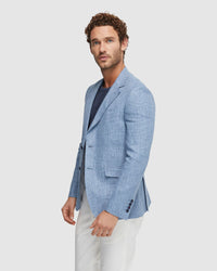 BLAKE LINEN CHECK BLAZER - AVAILABLE ~ 1-2 weeks MENS JACKETS AND COATS