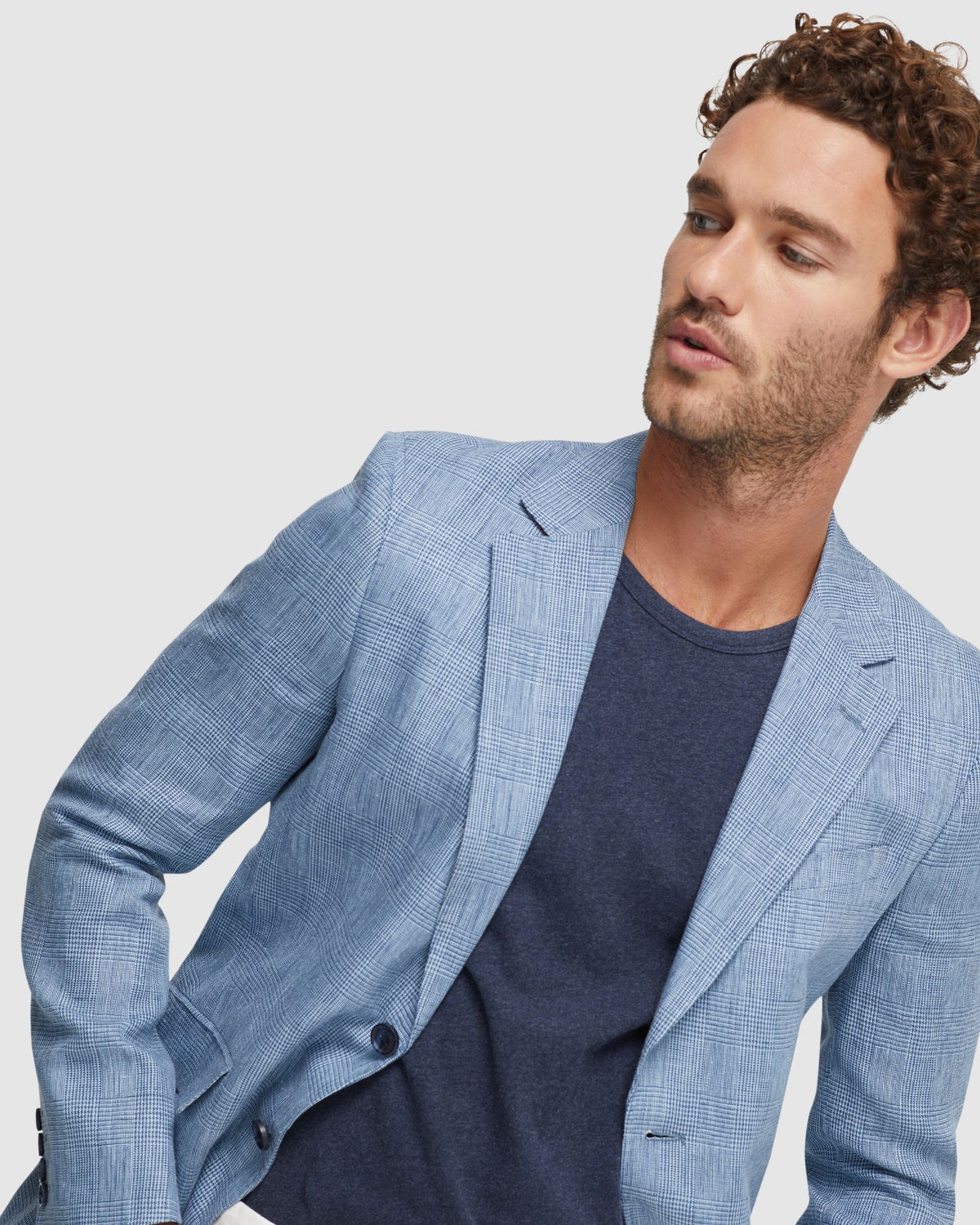 BLAKE LINEN CHECK BLAZER - AVAILABLE ~ 1-2 weeks MENS JACKETS AND COATS