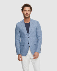 BLAKE LINEN CHECK BLAZER - AVAILABLE ~ 1-2 weeks MENS JACKETS AND COATS