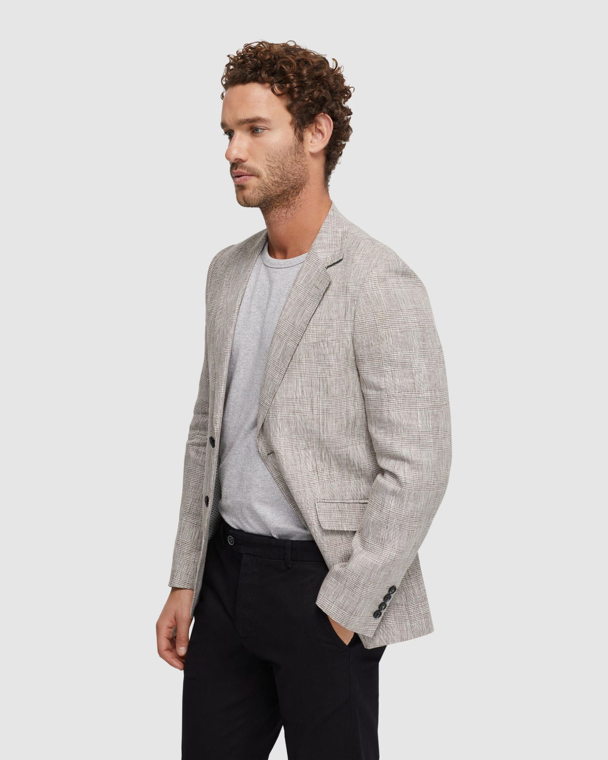 BLAKE LINEN CHECK BLAZER - AVAILABLE ~ 1-2 weeks MENS JACKETS AND COATS