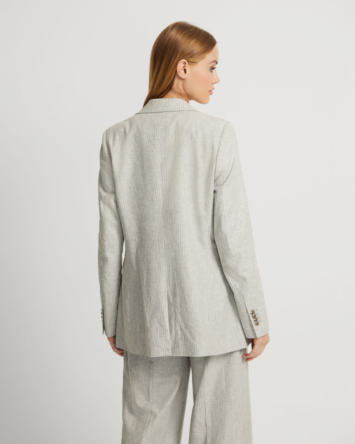 Grey Linen Blend Pyjamas - Soft Grey