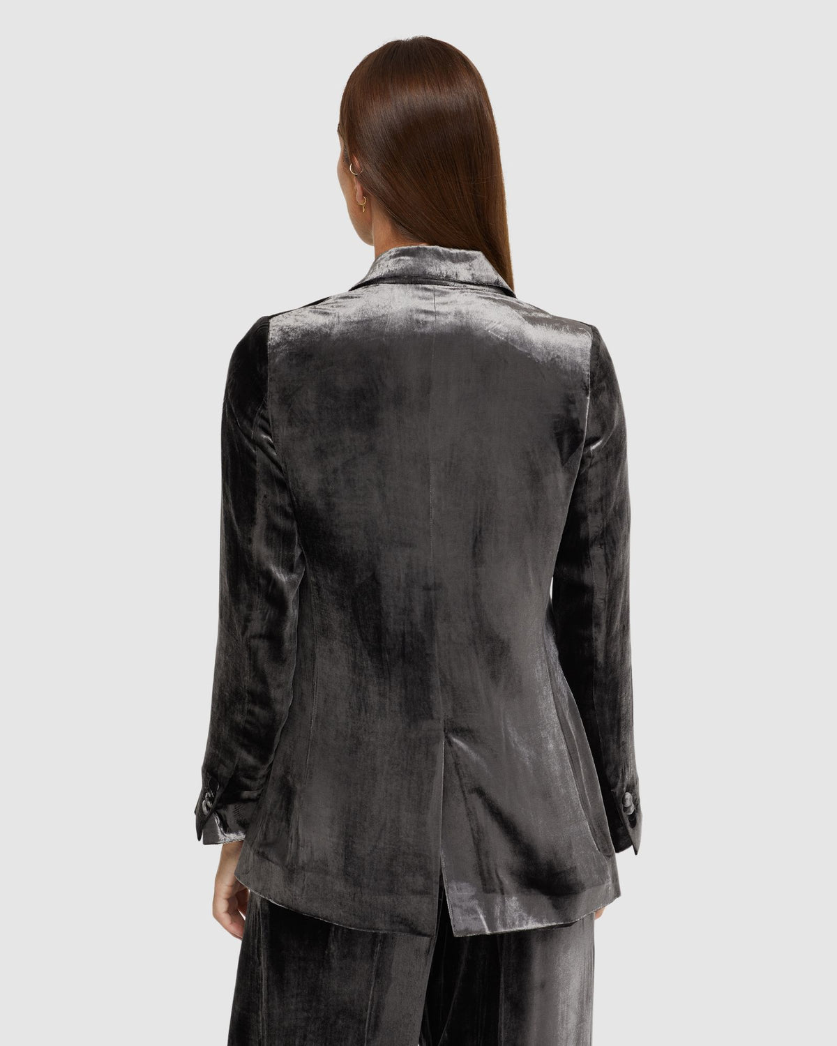 Grey velvet jacket womens hotsell