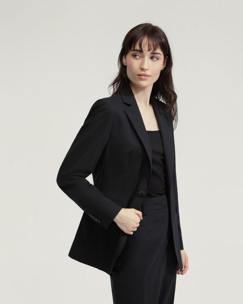 EBONY WOOL STRETCH SUIT JACKET WOMENS SUITS JKTS COATS