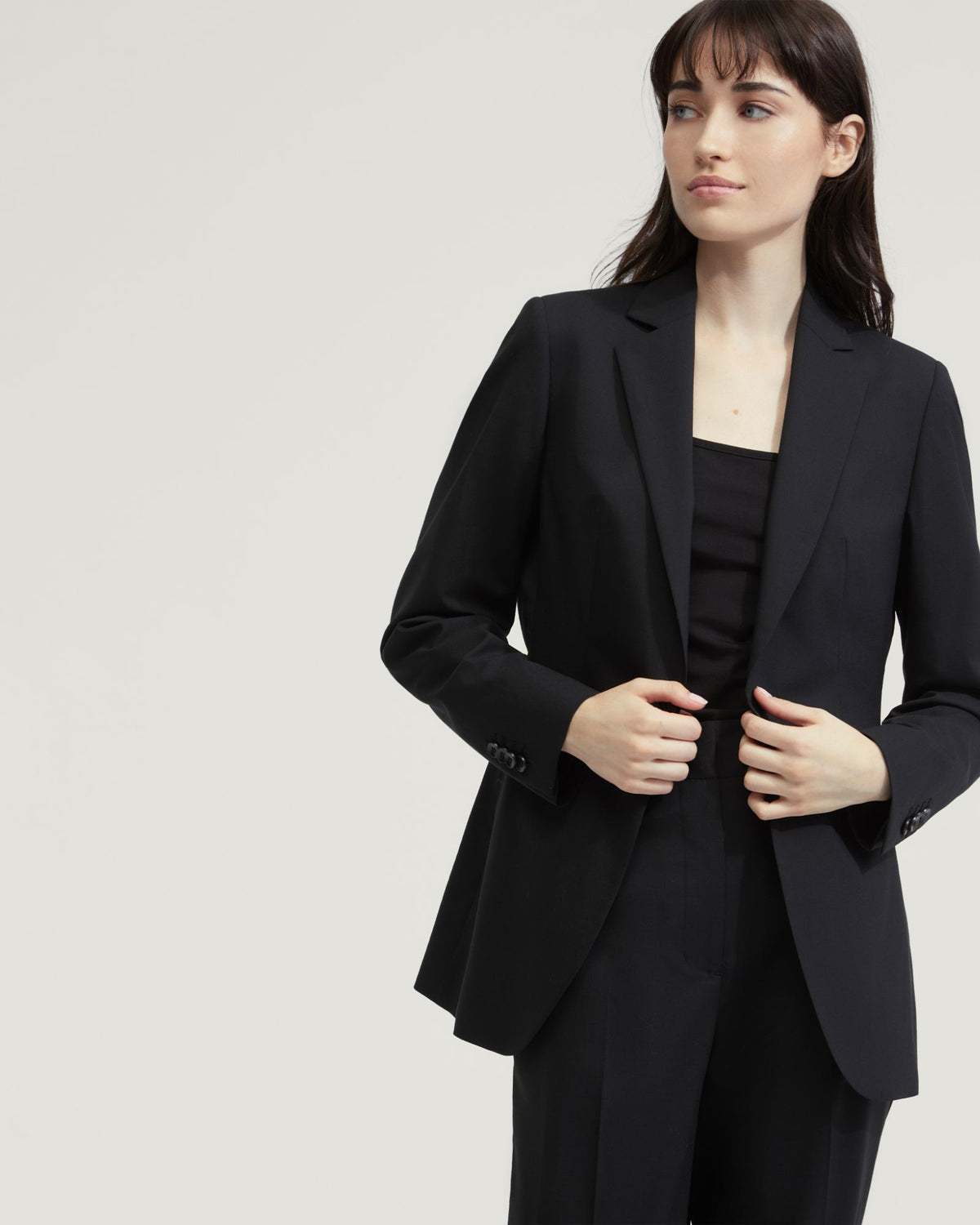 EBONY WOOL STRETCH SUIT JACKET WOMENS SUITS JKTS COATS