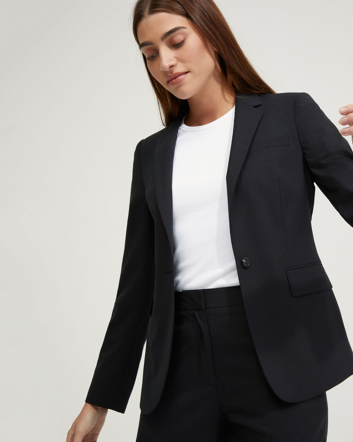 ALEXA WOOL STRETCH SUIT JACKET WOMENS SUITS JKTS COATS