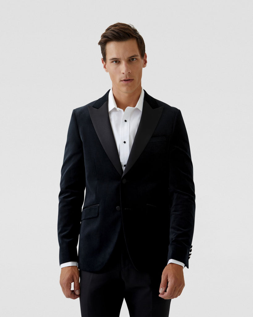 BLAKE VELVET BLAZER WITH PEAK LAPEL – Oxford Shop