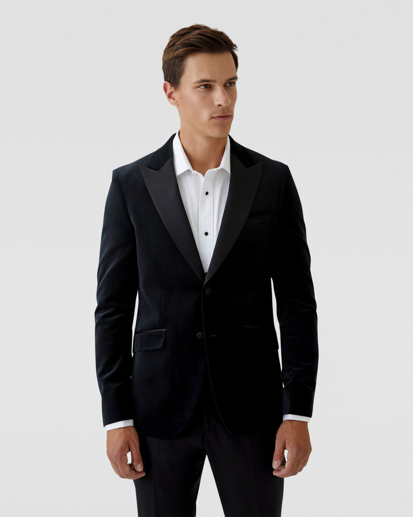 Blake Velvet Blazer With Peak Lapel – Oxford Shop