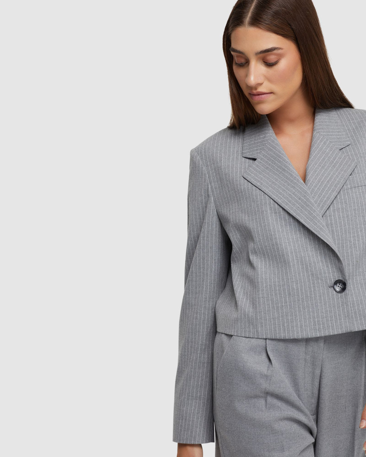 ELLIS PINSTRIPE SUIT JACKET WOMENS SUITS JKTS COATS