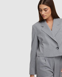 ELLIS PINSTRIPE SUIT JACKET WOMENS SUITS JKTS COATS