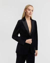 TRIXIE VELVET TUXEDO JACKET - AVAILABLE ~ 1-2 weeks WOMENS SUITS JKTS COATS