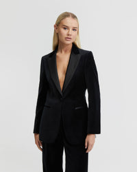 TRIXIE VELVET TUXEDO JACKET - AVAILABLE ~ 1-2 weeks WOMENS SUITS JKTS COATS