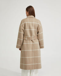 ASHLEY WOOL RICH UNLINED CHECK COAT