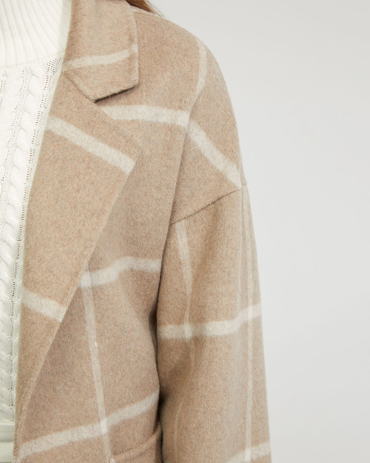 ASHLEY WOOL RICH UNLINED CHECK COAT
