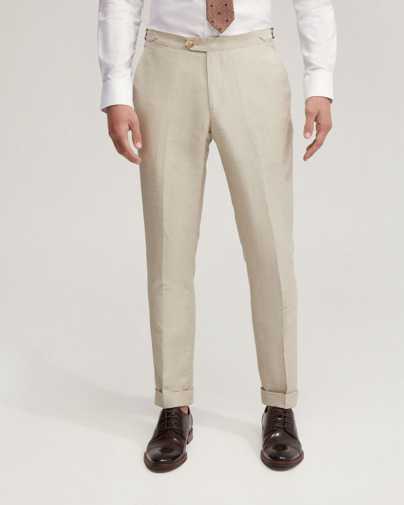 BYRON WOOL LINEN CUFFED SUIT TROUSERS MENS SUITS