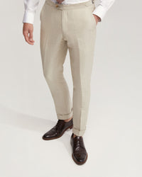 BYRON WOOL LINEN CUFFED SUIT TROUSERS MENS SUITS