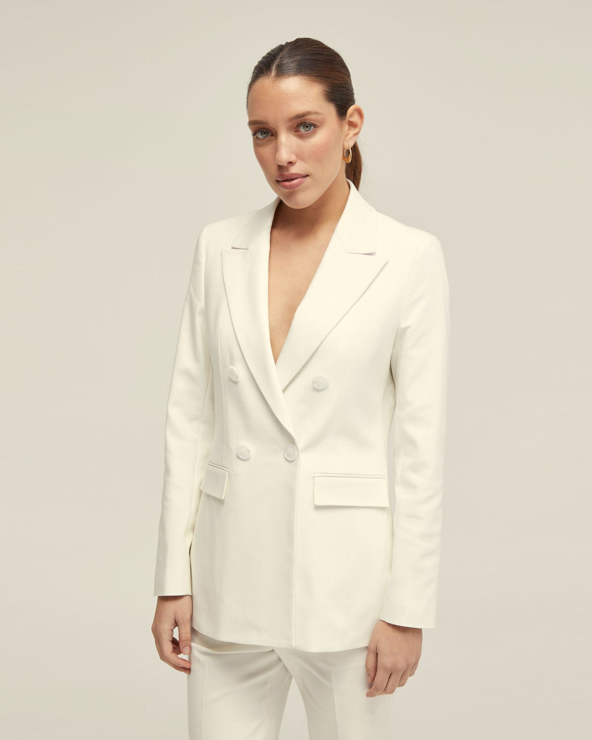 JENNA COTTON BLEND D/B BLAZER WOMENS SUITS JKTS COATS