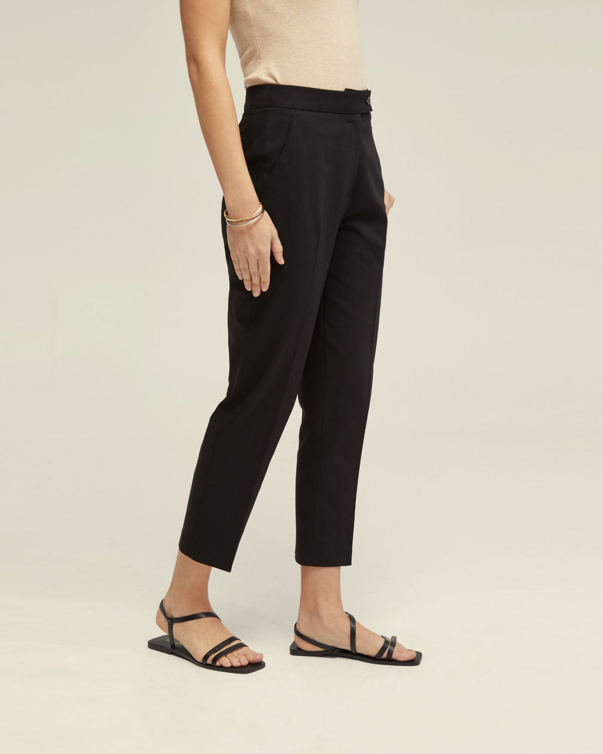 HOLLY COTTON BLEND CROP LEG PANTS WOMENS PANTS