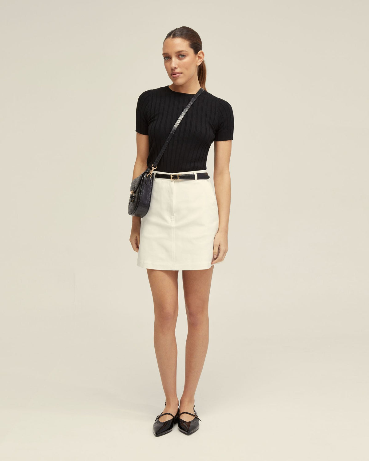 HEPBURN COTTON BLEND MINI SKIRT WOMENS SKIRTS