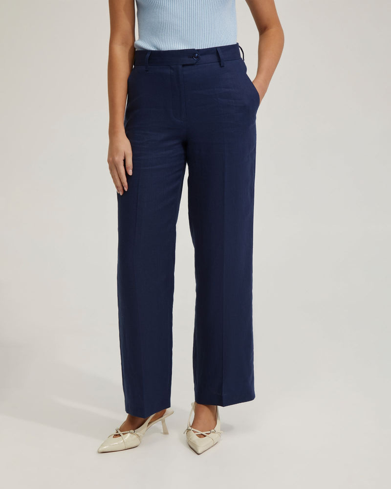 GIGI AJUSTABLE WAIST LINEN PANTS WOMENS PANTS