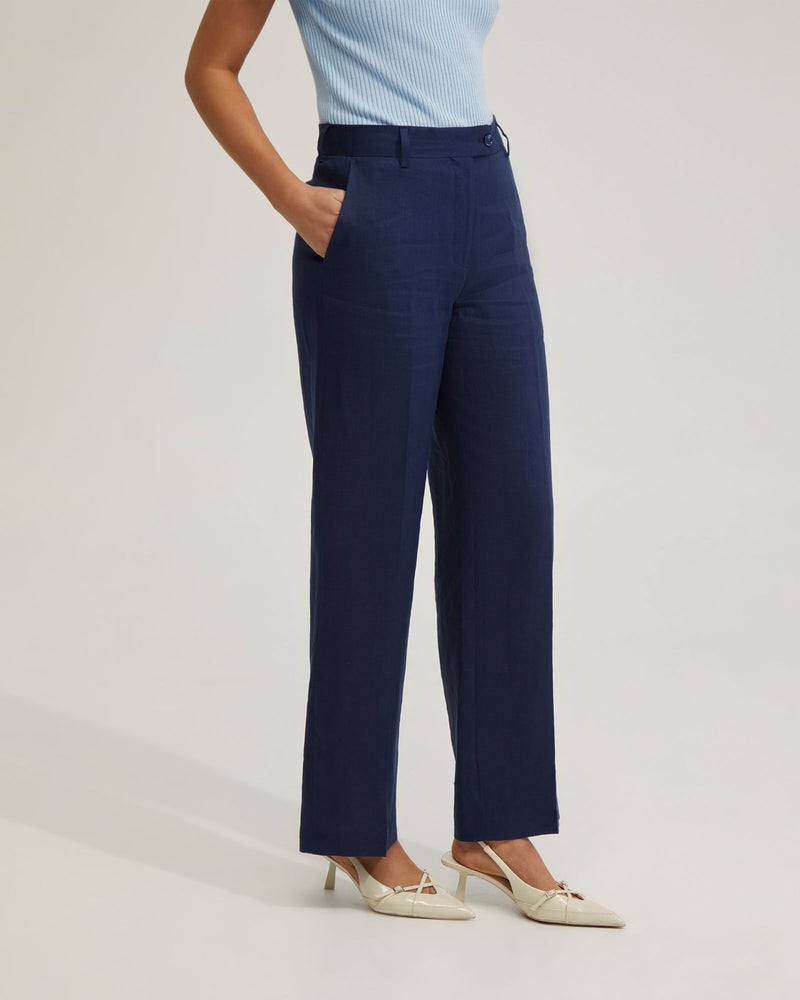 GIGI AJUSTABLE WAIST LINEN PANTS WOMENS PANTS