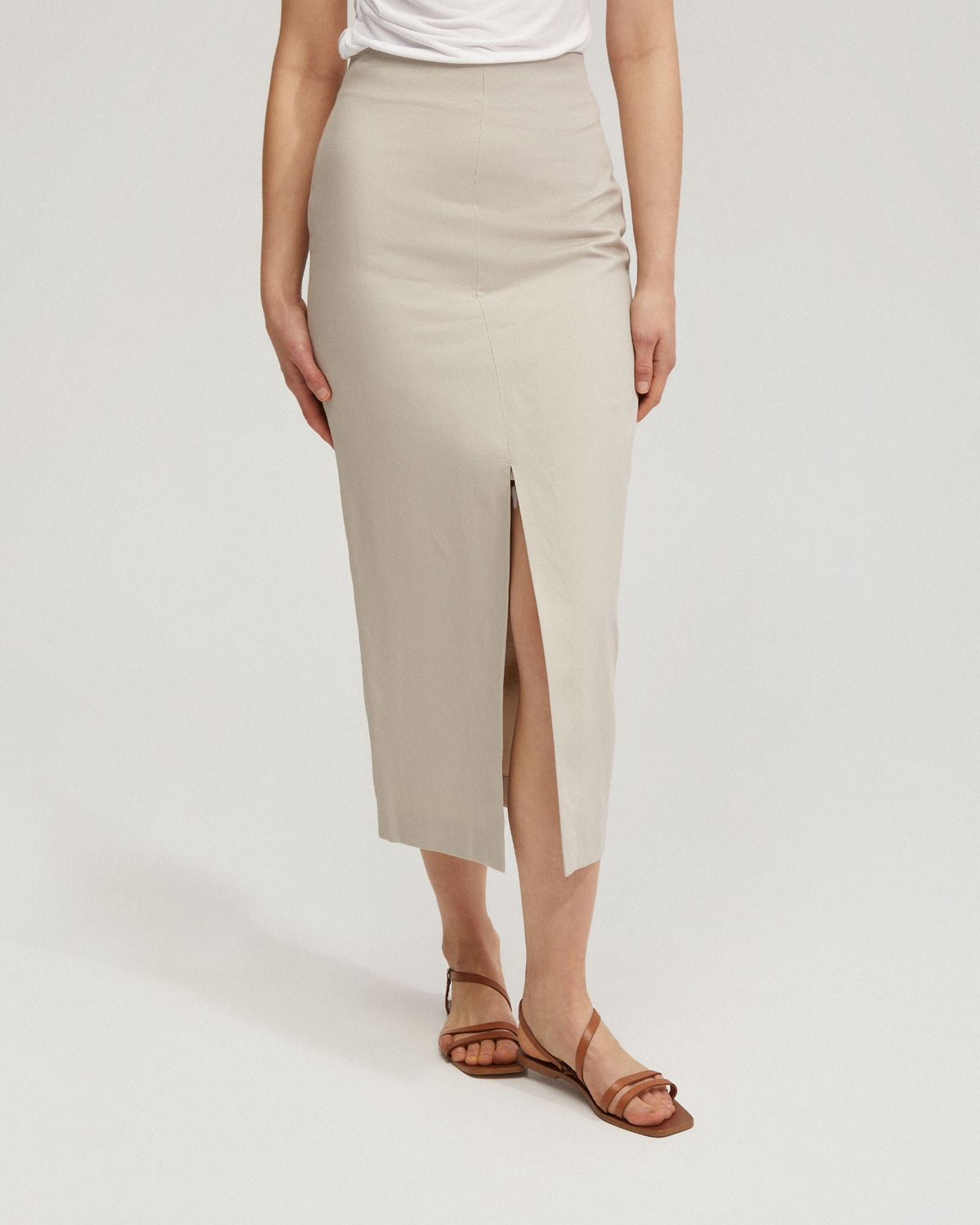 Mia Linen Blend Pencil Skirt Oxford Shop