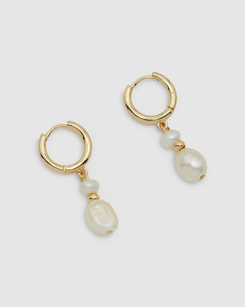 TIA PEARL AND HOOP EARRING WOMENS ACCESSORIES