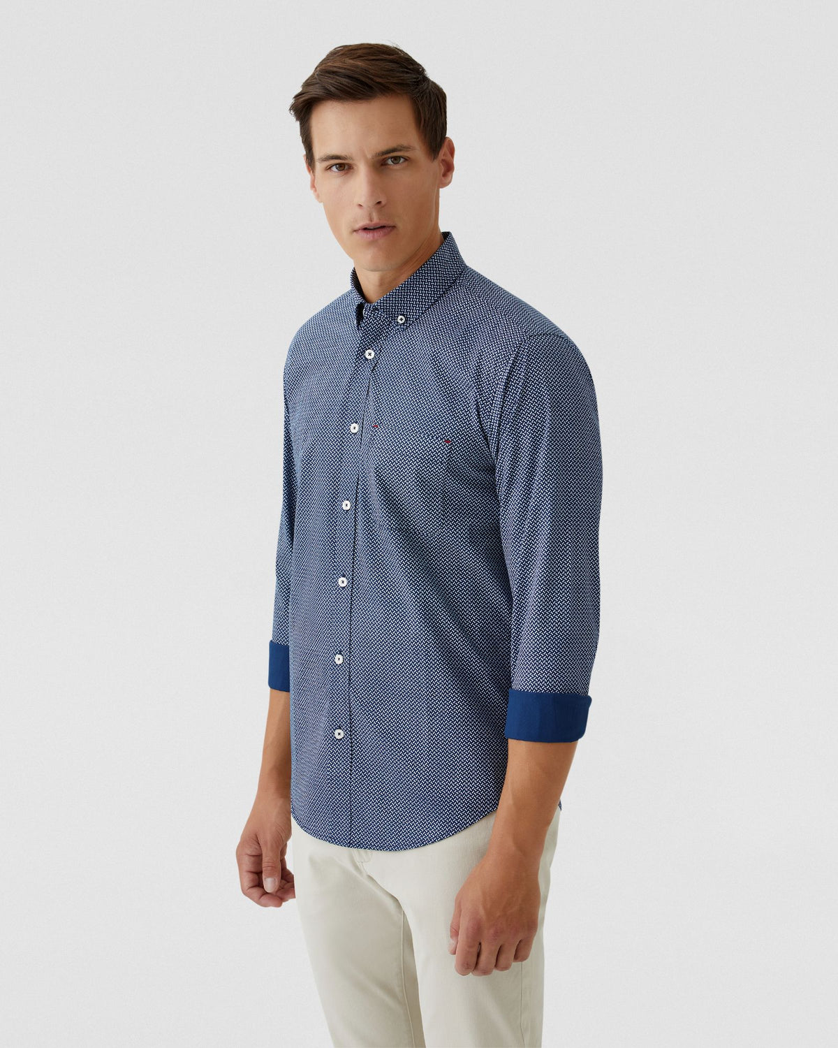 STRATTON PRINTED COTTON SHIRT MENS SHIRTS