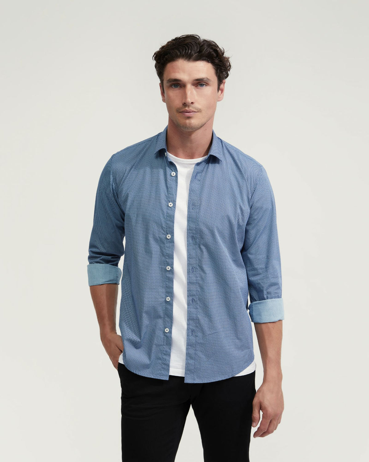 KENTON PRINTED COTTON SHIRT - AVAILABLE ~ 1-2 weeks MENS SHIRTS