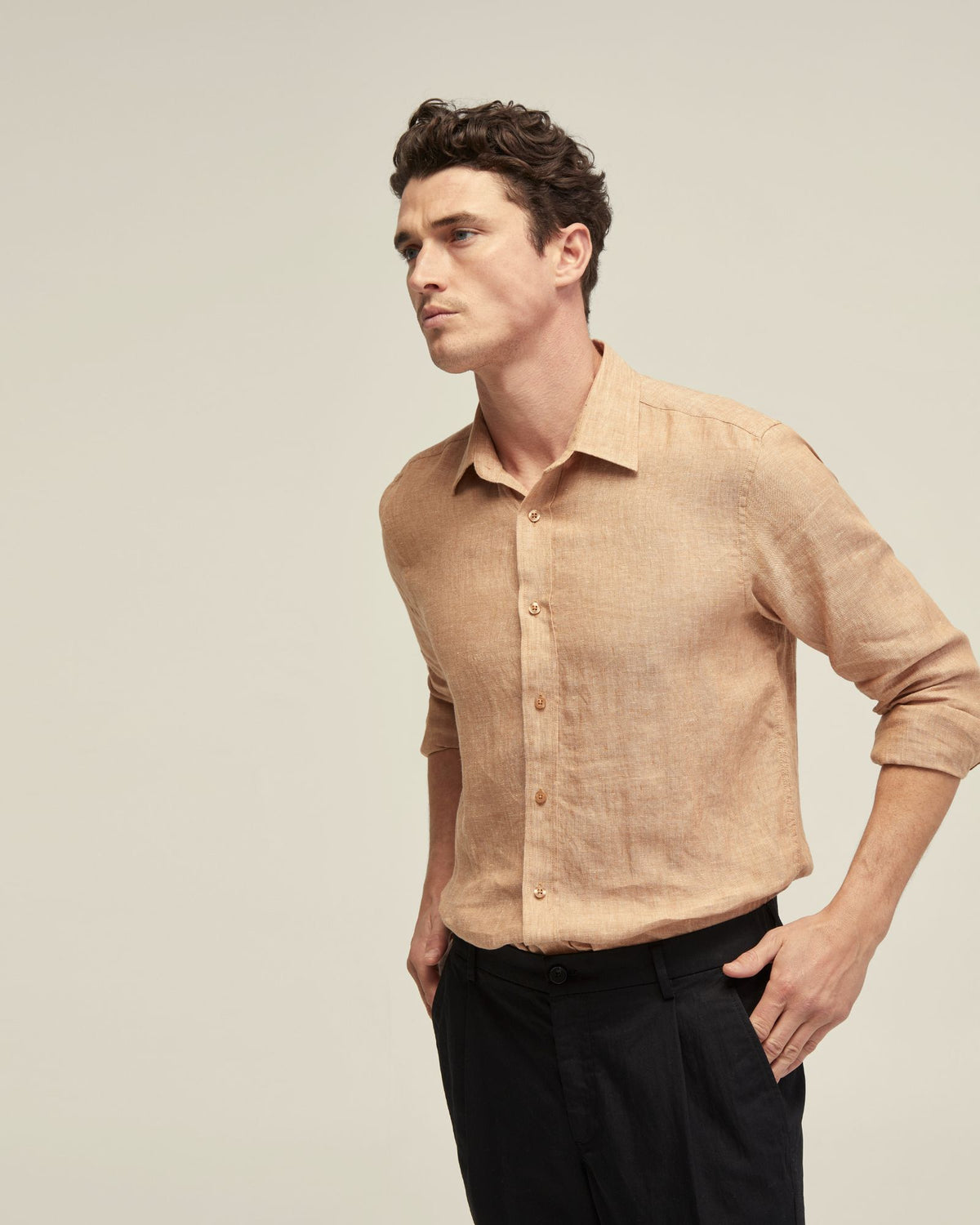 FERGUS PURE LINEN SHIRT MENS SHIRTS