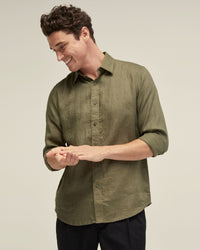 FERGUS PURE LINEN SHIRT MENS SHIRTS