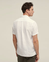 LEYTON PURE LINEN SHORT SLEEVE SHIRT MENS SHIRTS