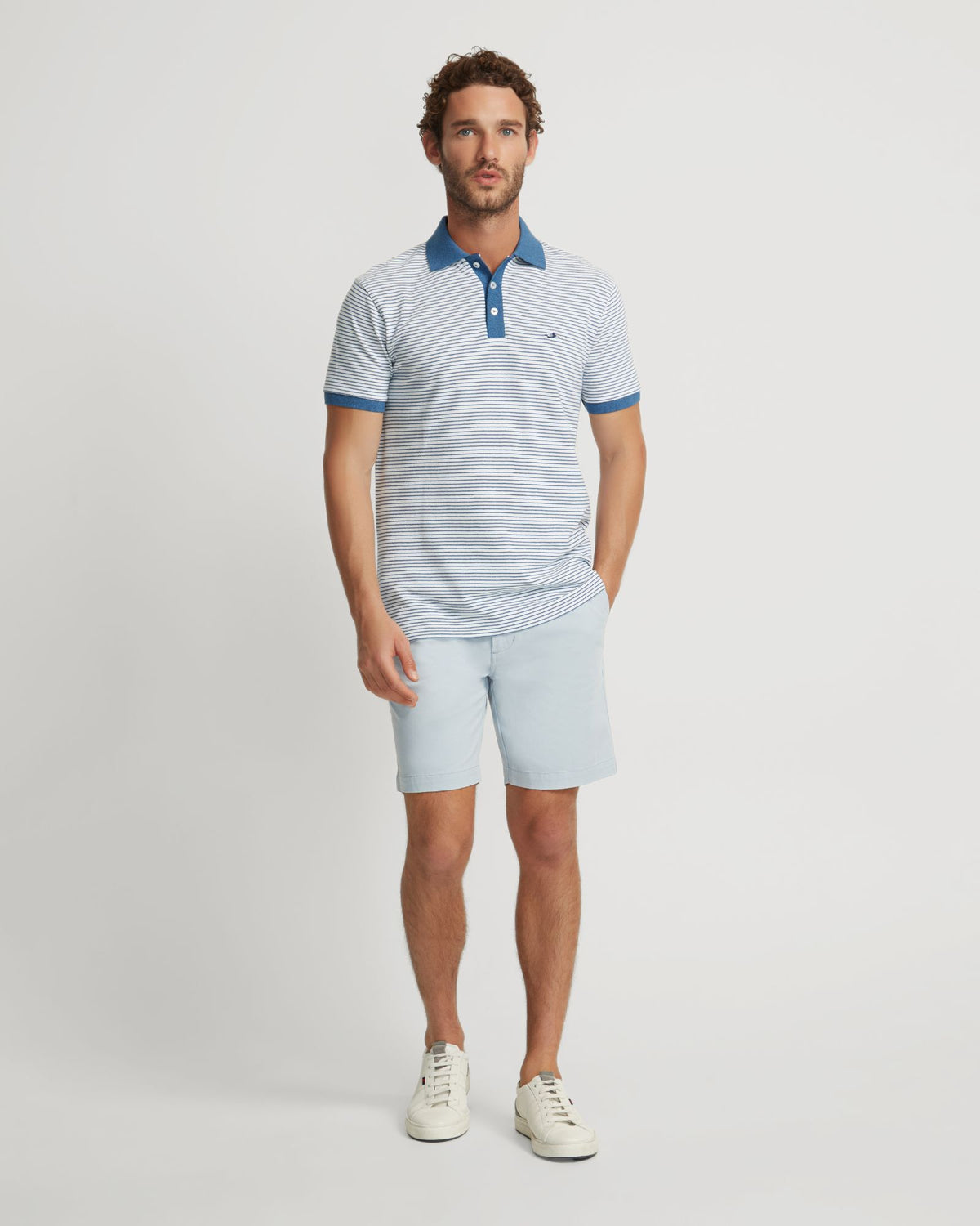 MACK STRIPED ORGANIC COTTON POLO MENS KNITS