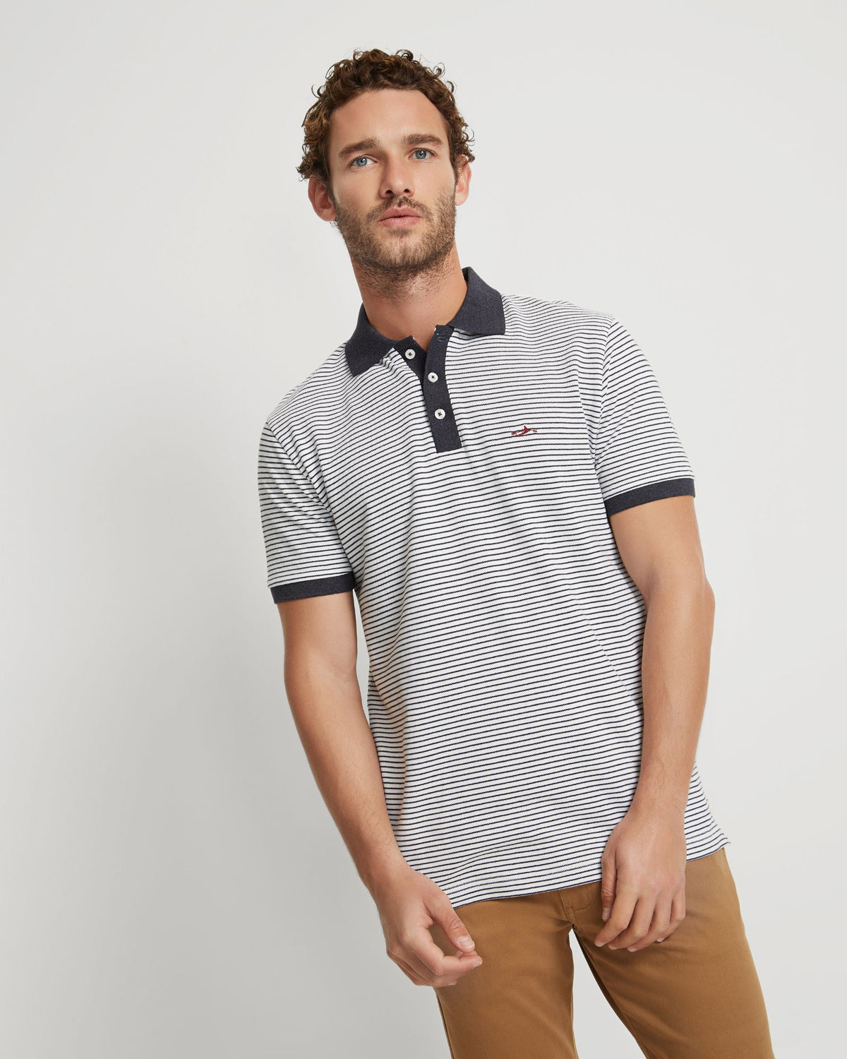 MACK STRIPED ORGANIC COTTON POLO MENS KNITS