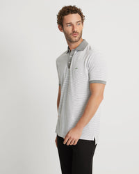 MACK STRIPED ORGANIC COTTON POLO MENS KNITS